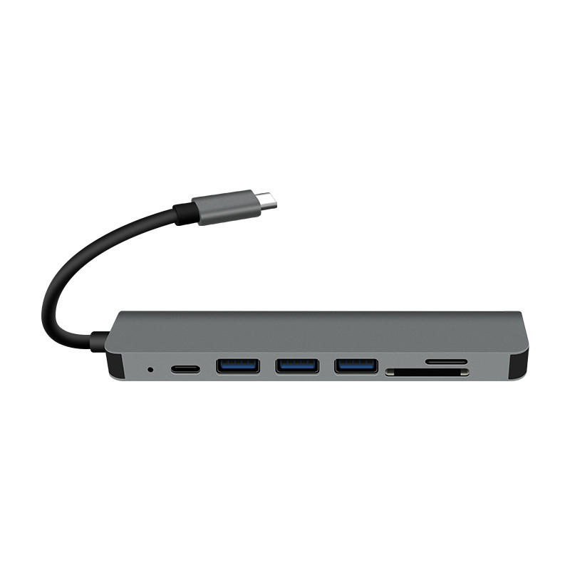 MacBook 7 In 1 HDMI SD TF Usb C Stasiun Pengisian Docking